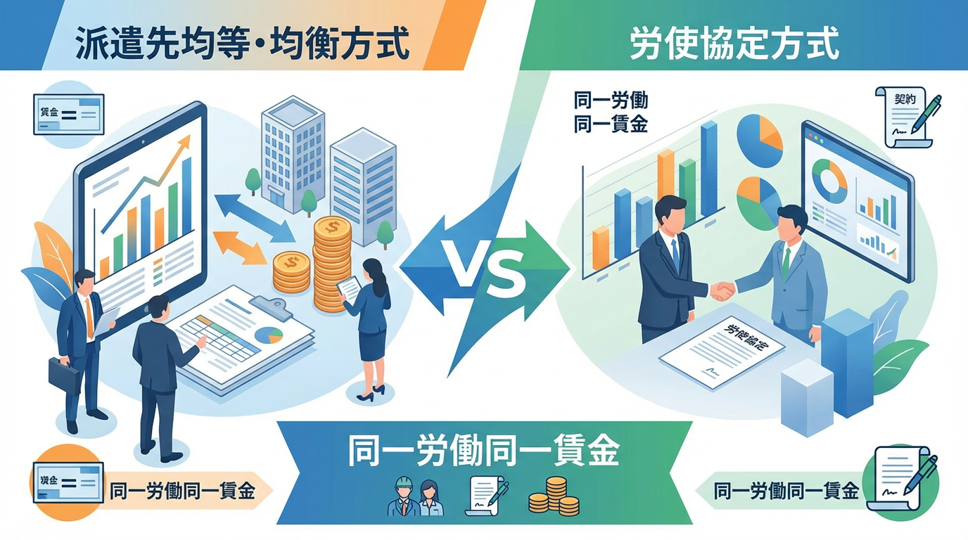 派遣先均等・均衡方式と労使協定方式の違い｜同一労働同一賃金完全ガイド2026