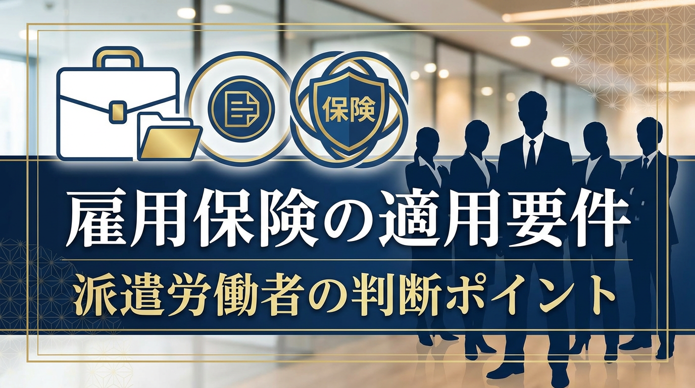 雇用保険の適用要件とは？派遣労働者の場合の判断ポイントをわかりやすく解説