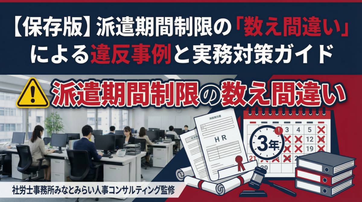 【保存版】日本全国で発生する「派遣期間制限の数え間違い」による違反扱いの事例と実務対策ガイド